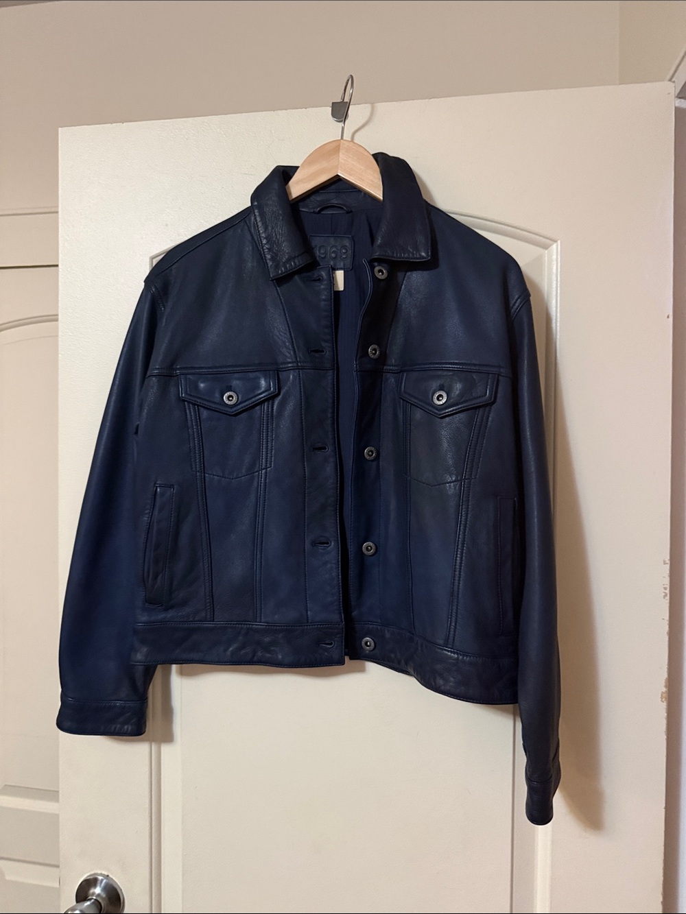GAP Navy Blue Leather Jacket